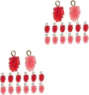 [Anneome] 24 Pcs Grape Accessories DIY Bangle Charms Necklace Charms Mini Fake Charms for Bracelet Making Earrings Making Accessories Food Charms Grape Jewelry Pendants Earring Charm Resin