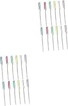 LALAFINA 2sets Sewing Machine Needles 4 Sizes Assorted Kit Flat Shank for Home Sewing Machines Accessories 12pcs*2 Random Color