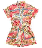 [Zimmermann Kids] Zimmermann Kids Alight printed cotton playsuit Y 4 red