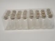 Set of 23 Mini Clear Slender Glass Bottles with Corks for Favors, Crafting.