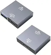 USB C Splitter, Type C 1 to 2 Female Adapter, USB-C Charger Converter for Laptop PC Power Bank (1 USB + 1 Type C)