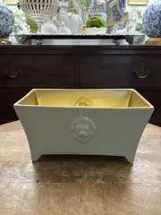 Lovely Soft Light Sage Green Lionhead Footed Rectangular Planter Cachepot 11”