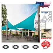 24' Turquoise Triangle Sun Shade Sail - 95% UV Blockage & Custom Sizes Available