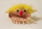 Millipede shell Monster w/ Light Blue Hair 5" wide Folk Art Souvenirs Gift