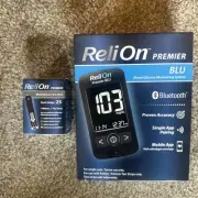 New ReliOn Premier BLU Meter Blood Glucose Monitoring System w/extra 25 strips