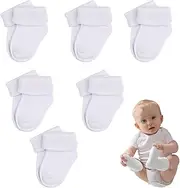 [Ximinwzm] 6 Pairs Plain Socks, Roll Top Socks, white, One size