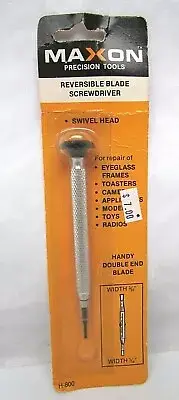 Rare Vintage Maxon Reversible Blade Screwdriver Swivel Head NOS New 1/16" 3/32"