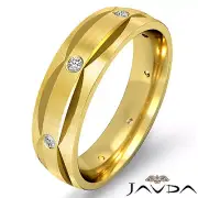 Round Bezel Diamond Dome Eternity Ring Wedding Mens Band 18k Yellow Gold 0.91Ctw