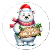 Polar Bear Stickers Merry Christmas envelope seals gift tags
