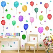 Lamkidle Colorful Balloon Removable Wall Decals, Polka dot Wall Stickers, Wall Decal for Kids Bedroom Decor -DIY Home Decor Vinyl Balloon Mural Baby Nursery Room