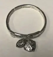 SILVER TREE OF LIFE STRETCH BRACELET ( 8143 AS )