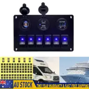 6 Gang 12V Switch Panel LED Rocker for Boat Car Marine RV Dual USB ON-OFF Toggle (for: Subaru)
