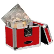 KROM Series Red Stackable Record / Utility Case for 70 12″ Vinyl Records & LPs