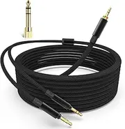 Asobilor 3m/9.8Ft Upgrade T5P 2nd Cable Replacement for Beyerdynamic T1 2nd / T5P 2nd / T5P 3nd Headphones, Dual 3.5mm Male to 3.5mm with 6.35mm Adapter.
