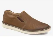 NEW! Johnston & Murphy McGuffey Perforated Slip-on Oiled Tan Sheepskin Size 10 M