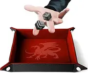 Dice Tray - RED Velvet dice Rolling Tray by AKO Dice - for RPG, DND, and Other Dice Games.