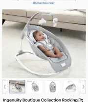 Ingenuity Boutique Collection Rocking Seat Baby Bouncer - Cuddle Lamb
