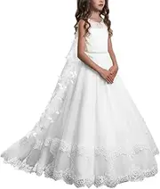 [PLwedding] Lace Flower Girls Dresses Kids First Communion Dress Princess Wedding Pageant Ball Gown