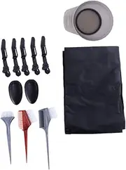 LOLIPPYY 12pcs Hair Dyeing Set Salon Coloring Tools Shawl Brush Bowl Clips for Highlights Tinting Home Use Hair Tinting Accessories