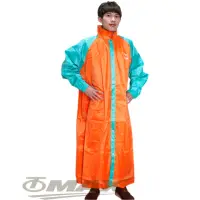 在飛比找momo購物網優惠-【JUMP】前開配色反光休閒風雨衣-橘綠+通用鞋套