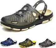 [DESESE] Mens' Slip-on Athletic Outdoor Hiking Closed Toe Slides Quick Dry Lightweight Beach Shoes with Back Strap Summer Non Slip Clogs Water Shoes