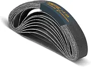 POWERTEC 46003 1 x 18 Inch Sanding Belts, 3 Each of 120/240/400/600/800/1000 Grits, 18PK, Silicon Carbide Assorted Knife Sharpening Belt Kit for Work Sharp WSSAKO81112 Blade Grinder Attachment