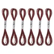 6 Skeins Embroidery Floss, Metallic Embroidery Thread Dark Red