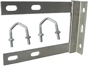 Auline 9" x 6" Galvanized Wall TV Aerial Mast Pole Mounting Bracket with 2 x V Bolts