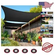Custom 8' x 13' Black Shade Sail - Water Permeable Rectangle Canopy for Outdoors