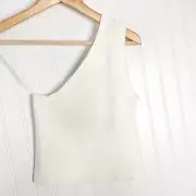 NWT Sophie Rue Pearl ToP one Shoulder White Full Length Small