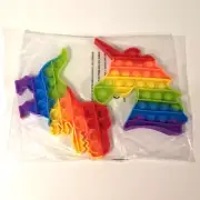Popit Fidget Popper Bubble Sensory, New Set of 2, T-Rex Dinosaur, Unicorn Toy