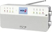 Digital radio • 8 memory buttons for WDR transmitter • remote control • Bluetooth • headphone jack • colour display • stereo sound • AUX-In • silver • WDR radio