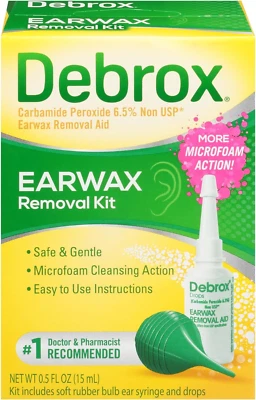 Ear Wax Removal Kit - Includes Bulb Syringe and 0.5 Fl Oz Removal Drops for Clea