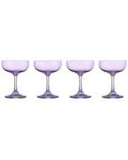 Godinger Set of 4 Veneto Amethyst Champagne Coupes