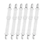 10 pcs Adjustable Bed Sheet Straps,Bed Sheet Clips, Elastic Bed Fitted White