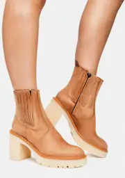 [Free People] Tan James Leather Chelsea Boots