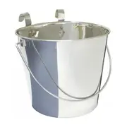 Zeez Stainless Steel Flat Sided Bucket Pail With Two Hooks