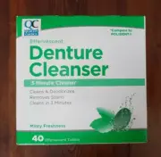Quality Choice Effervescent Denture Cleanser, Minty Freshness, 40 Tablets