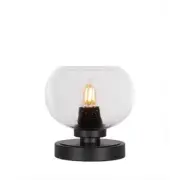 Unbranded Accent Lamp w/ Clear Bubble Glass Shade 7" 1-Light Bedside Matte Black