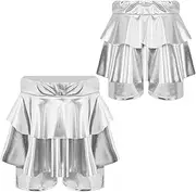 [iEFiEL] Big Girls' Gymnastics Ballet Dance Shorts High Waist Culotte Tumbling Jazz Dancewear Athletic Hot Pants