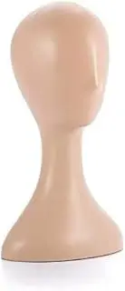 Youngly 40cm Plastic Female Mannequin Wig Hat Scarf Manikin Head Model Display Stand (Natural)