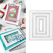 3pcs/Set Rectangle Frame Metal Die Cuts,Stitched Frame Panel Background Cutting Dies Stencils DIY Crafts Cards Cuts for DIY Embossing Card Making Photo Decorative Paper Dies Scrapbooking