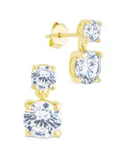 Sterling Forever 14K Over Silver CZ Galatea Brilliant Cut Stud Earrings