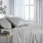 1000tc bamboo cotton sheet set mega queen silver