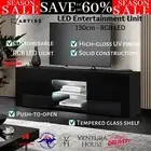 Artiss TV Cabinet Entertainment Unit Stand Gloss RGB LED Furniture 130cm Black