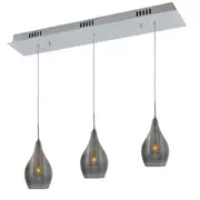 Bailey LED 3L Smokey Glass Pendant Lights | Marden Designer
