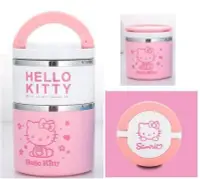 在飛比找Yahoo!奇摩拍賣優惠-雙層Hello Kitty 不鏽鋼304便當盒 保溫 飯盒 