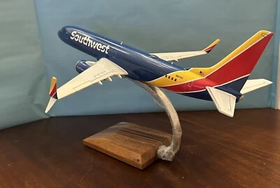 Southwest Airlines 737-800 Hand made Mahogany Wood model, 15 x 17". New in box