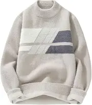 [SYRIS] Men's Sports and Leisure Autumn and Winter Youth Half-high Neck Thickened Paragraph Sweater Men's Fashion Casual Knitted Bottoming Shirt Soft Touch (Color : A, Size : XXL)