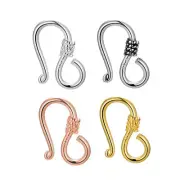 Sterling Silver S Hook Large Clasp DIY Connect for Bracelet Necklace A2081